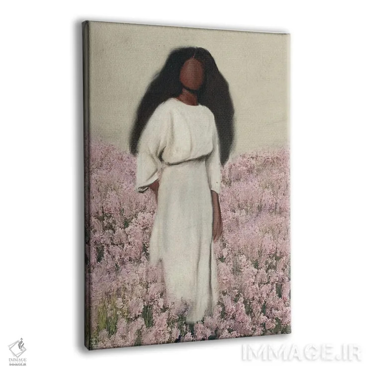 تابلو دکوراتیو باغ صورتی اثر اندیله - نمای پرسپکتیو محصول