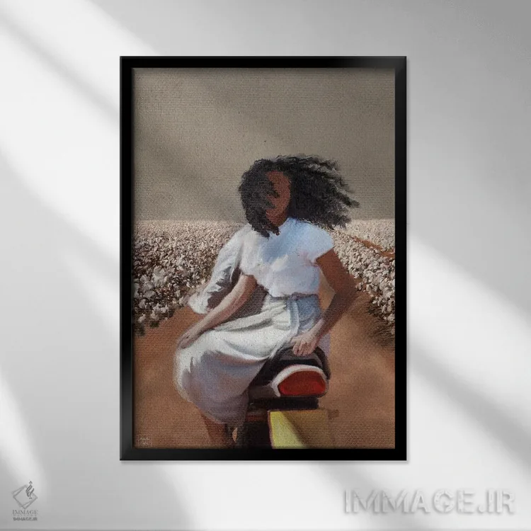 تابلو دکوراتیو آزاد اثر اندیله - نمای قابدار مشکی