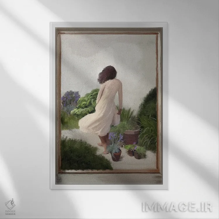 تابلو دکوراتیو لباس سفید اثر اندیله - نمای قابدار سفید