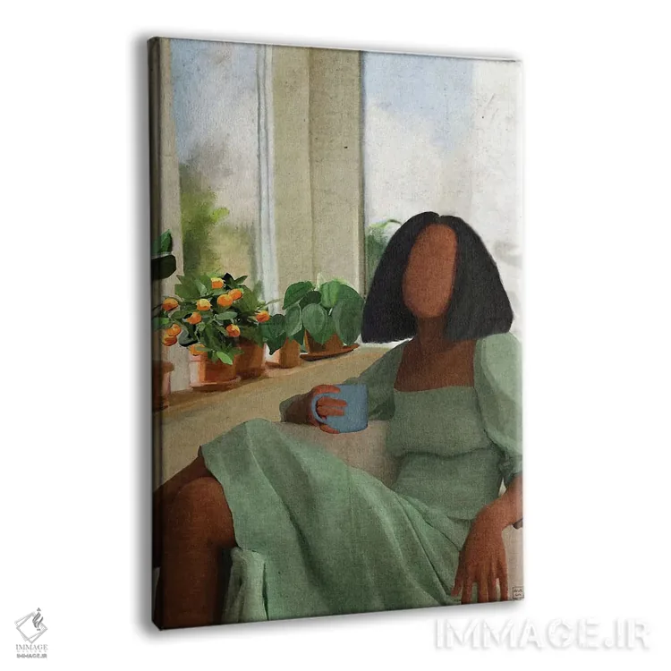 تابلو دکوراتیو لباس سبز اثر اندیله - نمای پرسپکتیو محصول