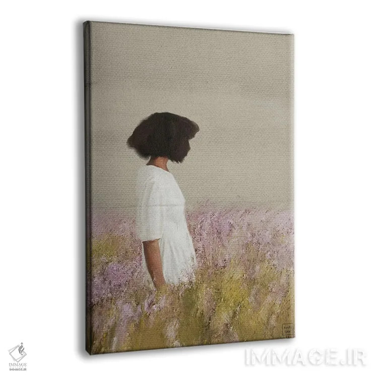 تابلو دکوراتیو دختر لاوندر اثر اندیله - نمای پرسپکتیو محصول