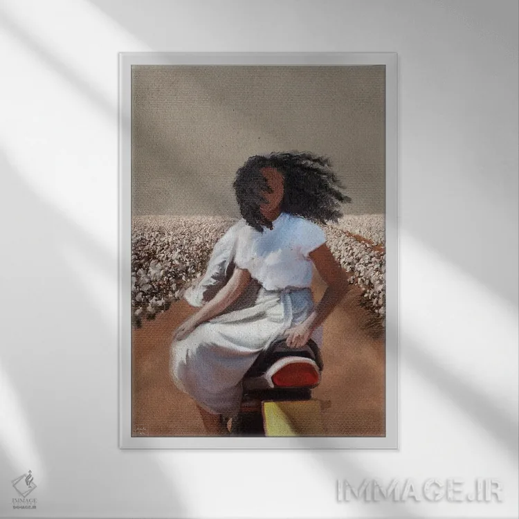 تابلو دکوراتیو آزاد اثر اندیله - نمای قابدار سفید