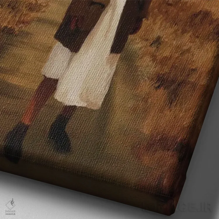 تابلو دکوراتیو در جستجوی هاو اثر اندیله - نمای نزدیک بافت بوم