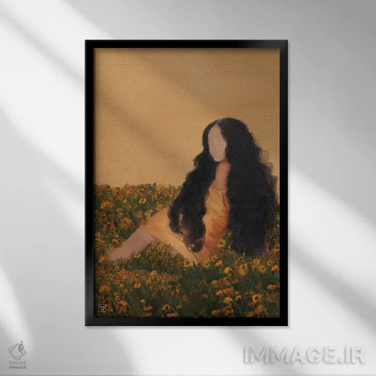 تابلو دکوراتیو باغ پرتقال اثر اندیله - نمای قابدار مشکی