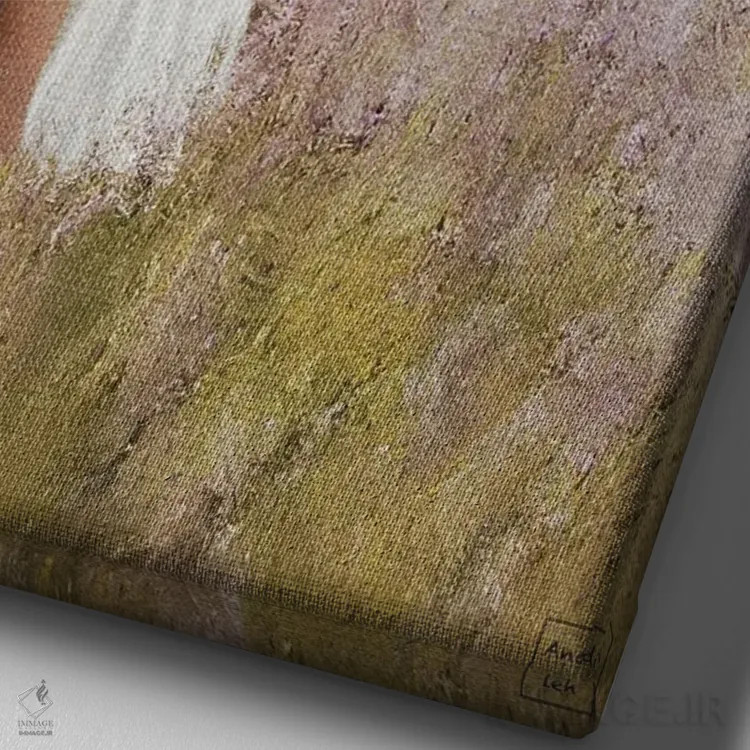 تابلو دکوراتیو دختر لاوندر اثر اندیله - نمای نزدیک بافت بوم