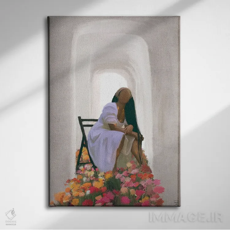 تابلو دکوراتیو آفتاب اثر اندیله - نمای روبهرو روی دیوار