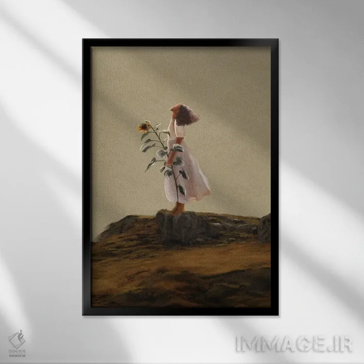 تابلو دکوراتیو امیدوار اثر اندیله - نمای قابدار مشکی