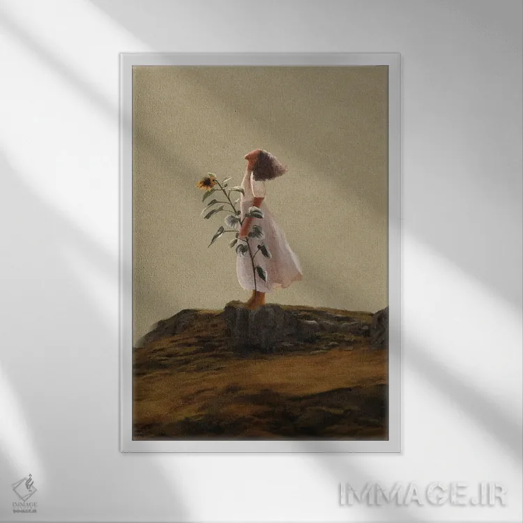 تابلو دکوراتیو امیدوار اثر اندیله - نمای قابدار سفید
