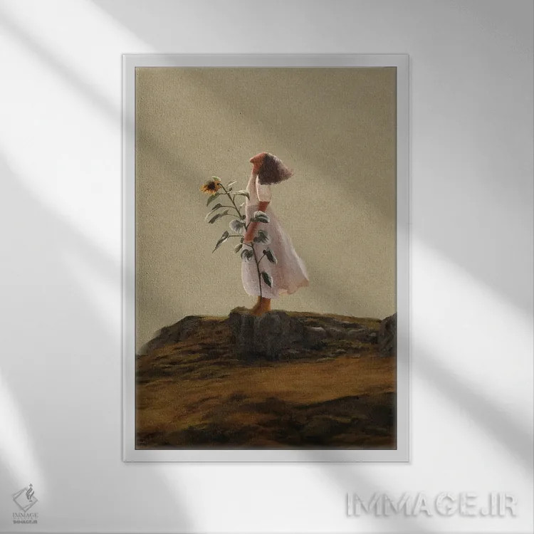 تابلو دکوراتیو امیدوار اثر اندیله - نمای قابدار سفید