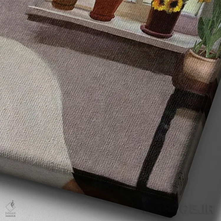 تابلو دکوراتیو تابستان اثر اندیله - نمای نزدیک بافت بوم