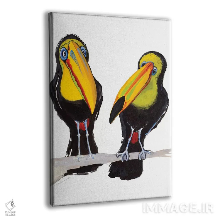 تابلو دکوراتیو دو توکان اثر دیان آرت - نمای پرسپکتیو محصول