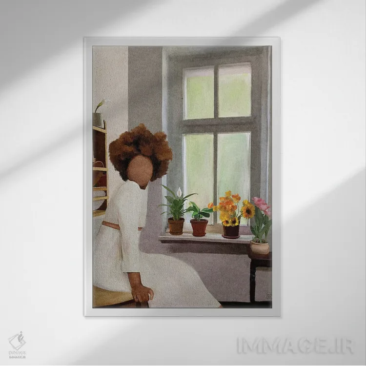 تابلو دکوراتیو تابستان اثر اندیله - نمای قابدار سفید