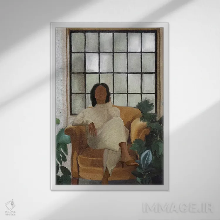 تابلو دکوراتیو مادر گیاه اثر اندیله - نمای قابدار سفید