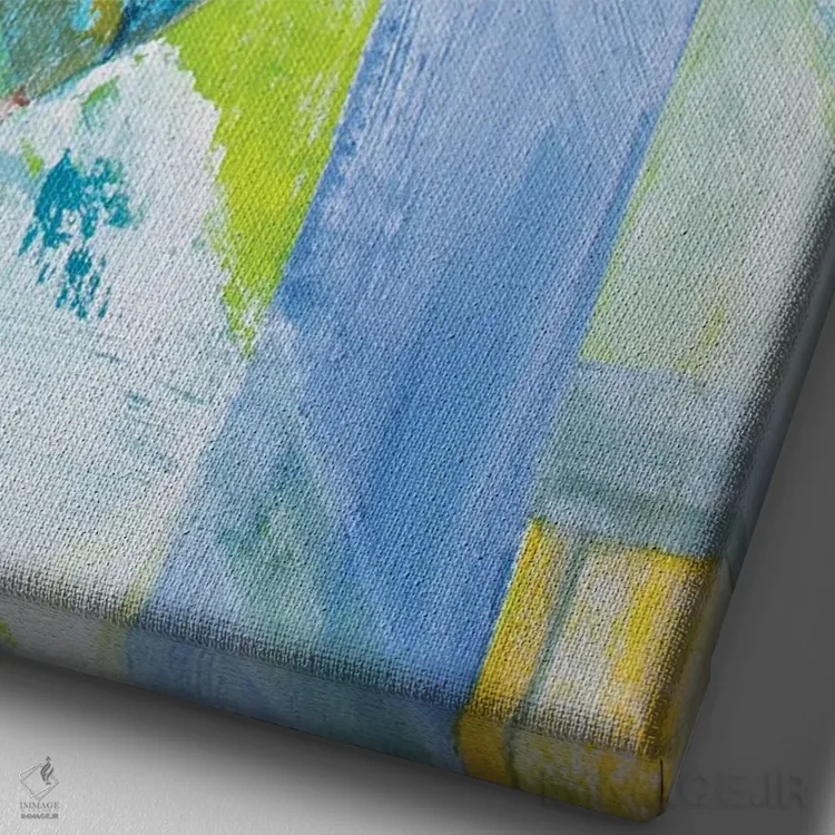 تابلو انتزاعی انتزاعی نمای تابستان II اثر دیان آرت - نمای نزدیک بافت بوم