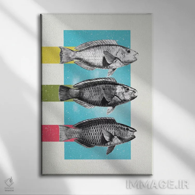 تابلو دکوراتیو ماهی اثر دنی ایوان - نمای روبهرو روی دیوار