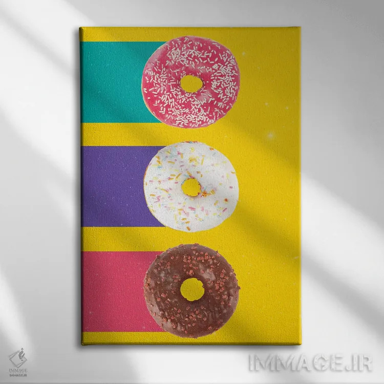 تابلو دکوراتیو دونات ها اثر دنی ایوان - نمای روبهرو روی دیوار