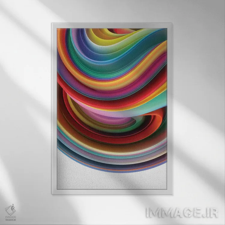 تابلو انتزاعی دنزل اثر دنی ایوان - نمای قابدار سفید