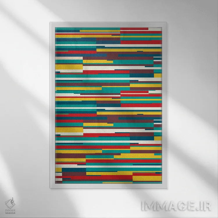 تابلو انتزاعی وزش باد اثر دنی ایوان - نمای قابدار سفید