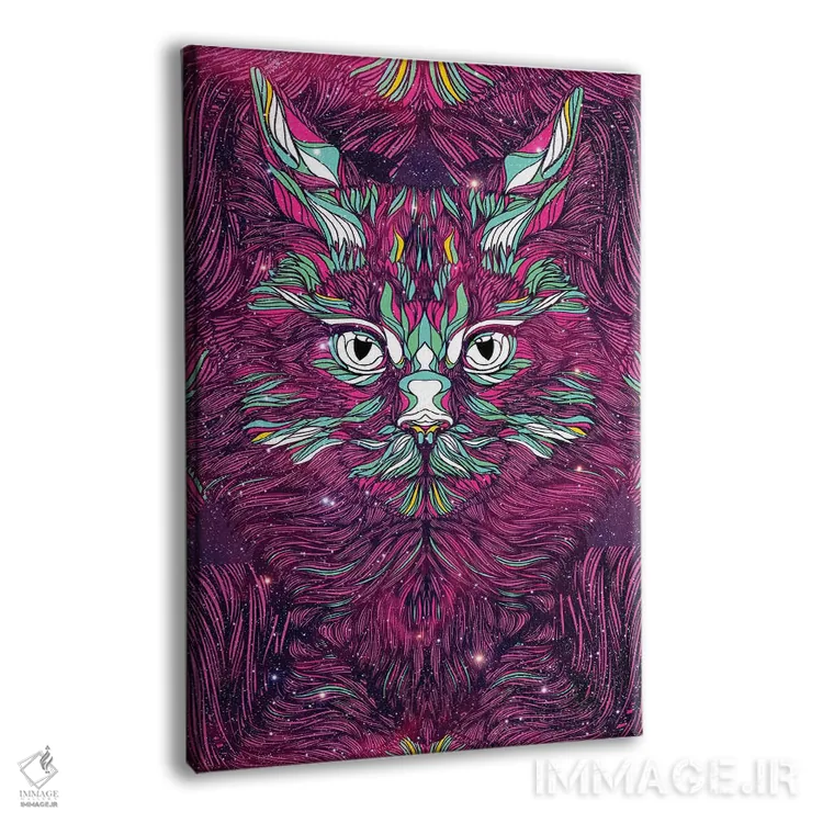 تابلو دکوراتیو گربه فضایی اثر دنی ایوان - نمای پرسپکتیو محصول