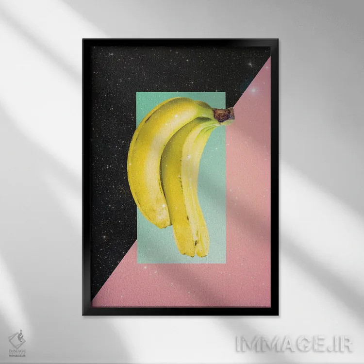 تابلو دکوراتیو موز بخور اثر دنی ایوان - نمای قابدار مشکی