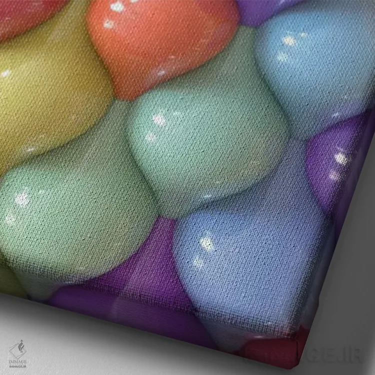 تابلو انتزاعی الگوی بیضی اثر دنی ایوان - نمای نزدیک بافت بوم