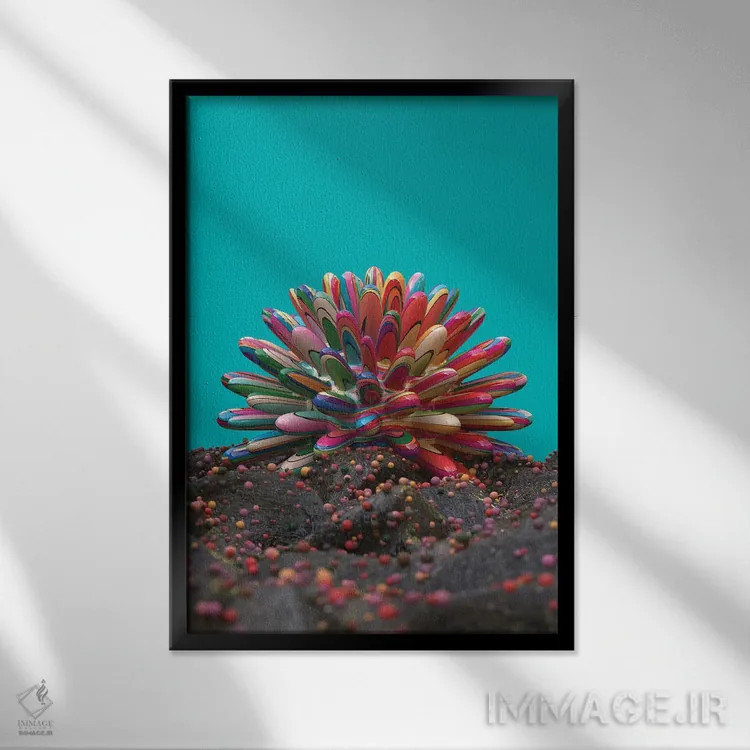 تابلو دکوراتیو مرجان اثر دنی ایوان - نمای قابدار مشکی