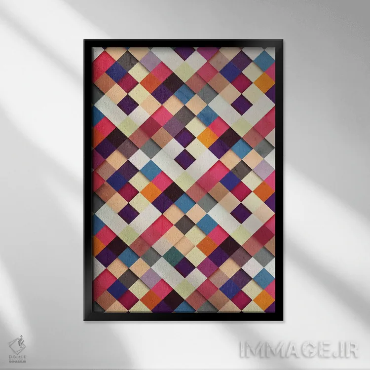 تابلو انتزاعی PR00019015 اثر دنی ایوان - نمای قابدار مشکی