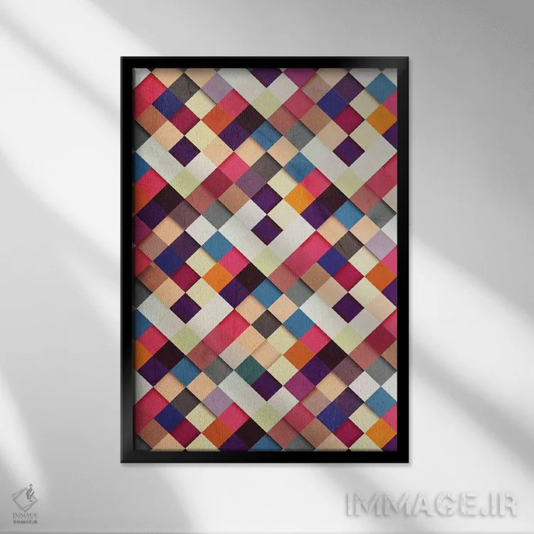 تابلو انتزاعی PR00019015 اثر دنی ایوان - نمای قابدار مشکی