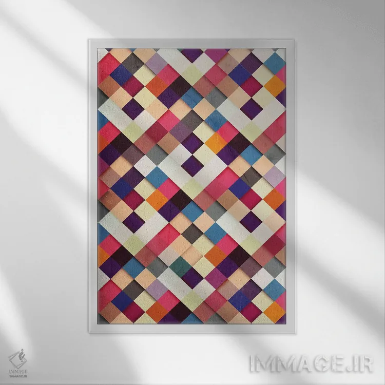 تابلو انتزاعی PR00019015 اثر دنی ایوان - نمای قابدار سفید