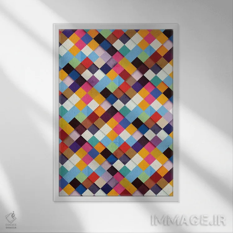 تابلو انتزاعی این جسارت را انتقال بده اثر دنی ایوان - نمای قابدار سفید