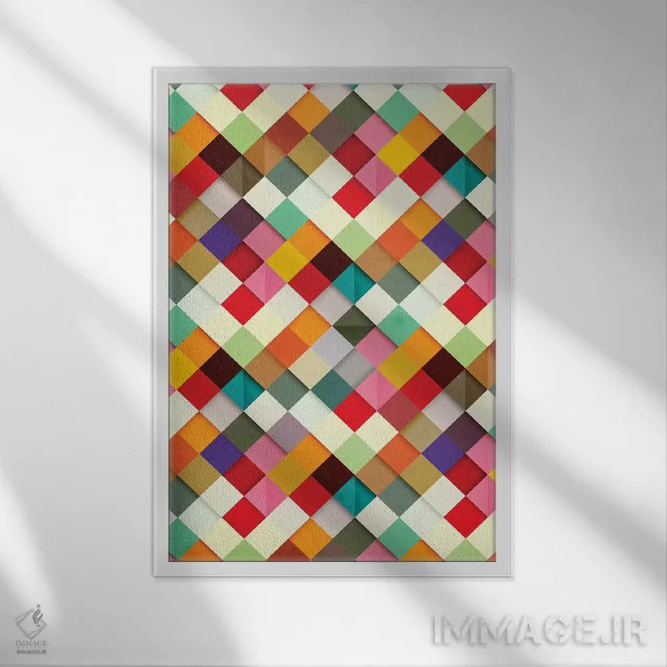 تابلو انتزاعی این را منتقل کن اثر دنی ایوان - نمای قابدار سفید