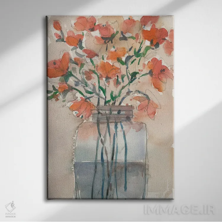 تابلو دکوراتیو گل ها در شیشه II اثر ساموئل دیکسون - نمای روبهرو روی دیوار