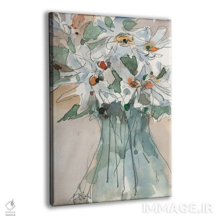 تابلو مدرن دید گل داوودی I اثر ساموئل دیکسون - نمای پرسپکتیو محصول