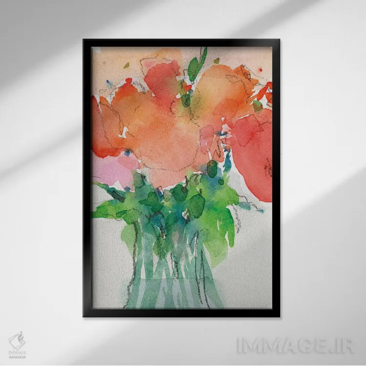 تابلو دکوراتیو دسته گل شاد II اثر ساموئل دیکسون - نمای قابدار مشکی