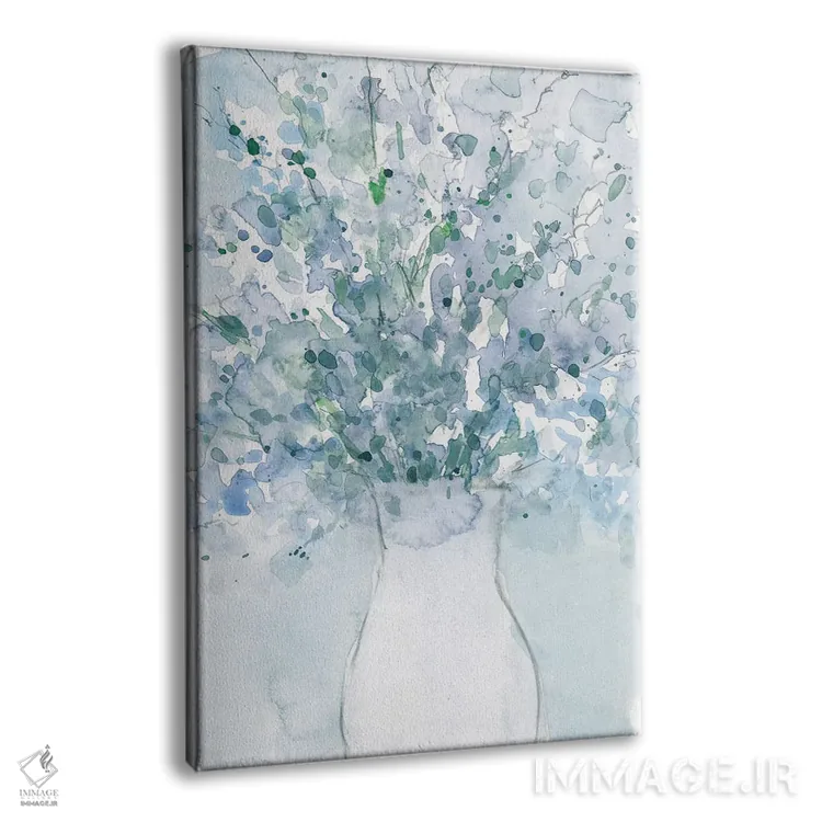 تابلو دکوراتیو آرایش آبی پودری در گلدان I اثر ساموئل دیکسون - نمای پرسپکتیو محصول