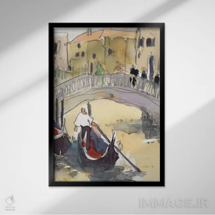 تابلو دکوراتیو ونیز پلن-آیر III اثر ساموئل دیکسون - نمای قابدار مشکی