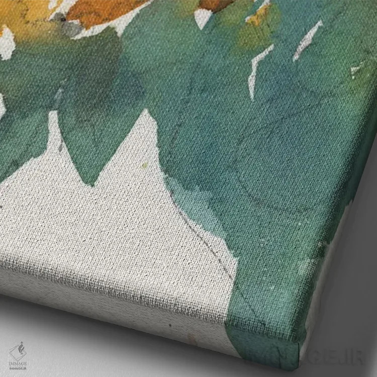 تابلو مدرن غرق شدن در گل ها I اثر ساموئل دیکسون - نمای نزدیک بافت بوم