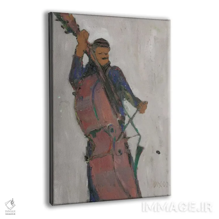 تابلو دکوراتیو مرد پشت کنترباس اثر ساموئل دیکسون - نمای پرسپکتیو محصول