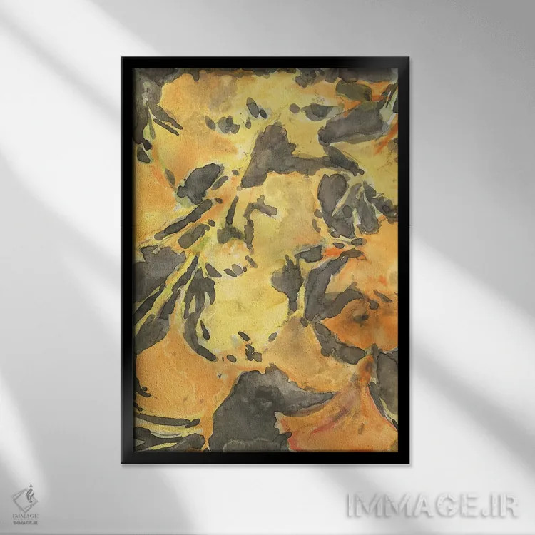 تابلو انتزاعی جوانه زدن جینکو I اثر ساموئل دیکسون - نمای قابدار مشکی