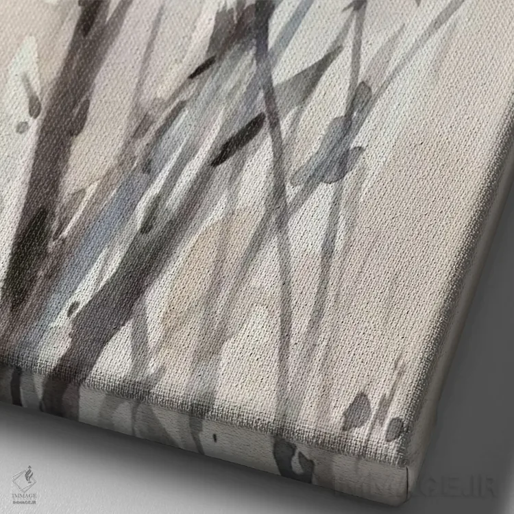 تابلو دکوراتیو شاخه ها با آبرنگ II اثر ساموئل دیکسون - نمای نزدیک بافت بوم