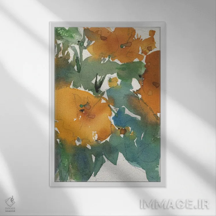 تابلو مدرن غرق شدن در گل ها I اثر ساموئل دیکسون - نمای قابدار سفید