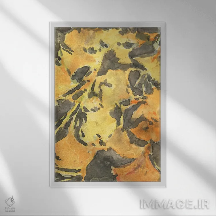 تابلو انتزاعی جوانه زدن جینکو I اثر ساموئل دیکسون - نمای قابدار سفید