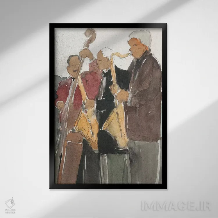 تابلو دکوراتیو همه با هم اکنون ۲ اثر ساموئل دیکسون - نمای قابدار مشکی