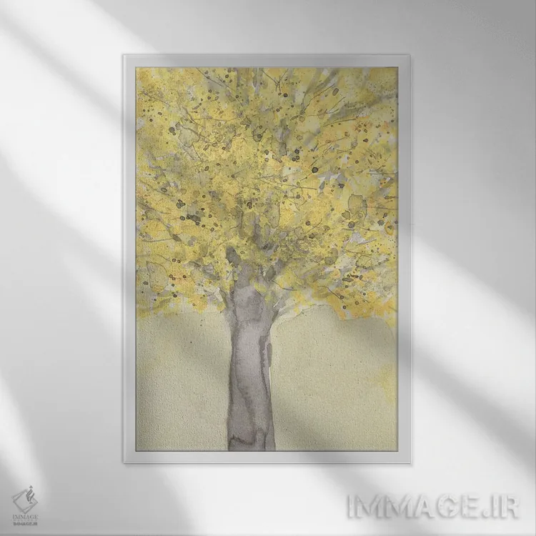 تابلو مدرن لحظه پاییز زرد I اثر ساموئل دیکسون - نمای قابدار سفید