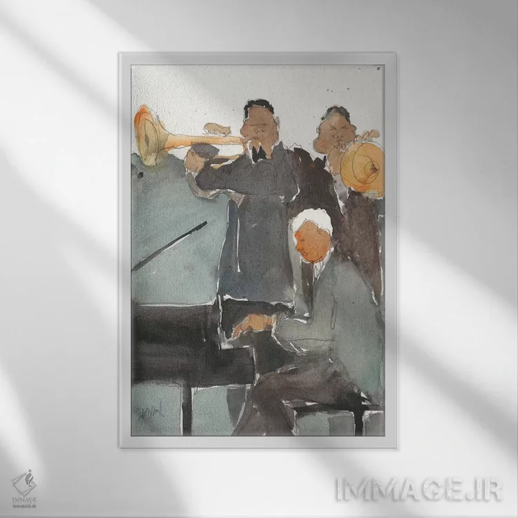 تابلو دکوراتیو همه با هم اکنون ۱ اثر ساموئل دیکسون - نمای قابدار سفید