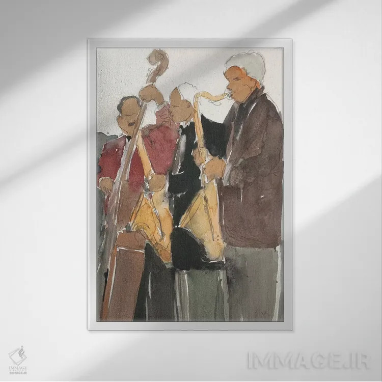 تابلو دکوراتیو همه با هم اکنون ۲ اثر ساموئل دیکسون - نمای قابدار سفید