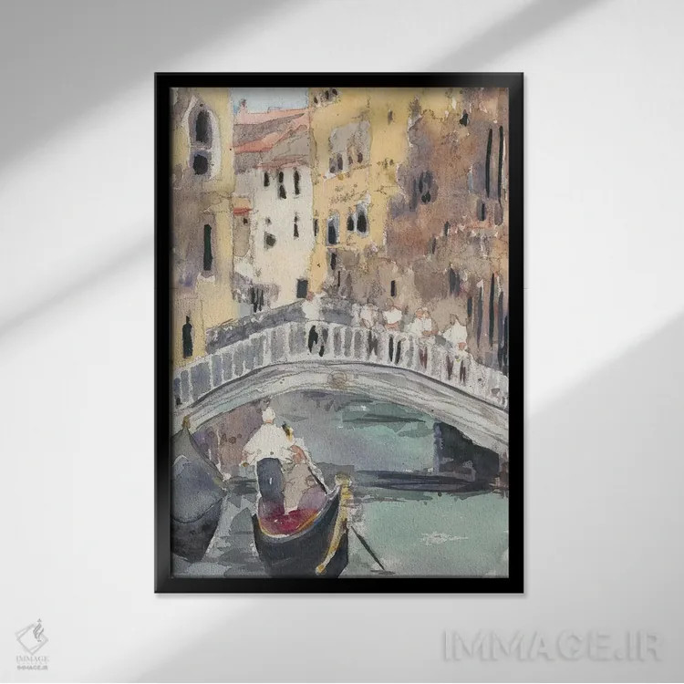 تابلو دکوراتیو در امتداد کانال ونیز اثر ساموئل دیکسون - نمای قابدار مشکی