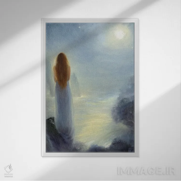 تابلو دکوراتیو درخشان اثر دیوید جواکین - نمای قابدار سفید