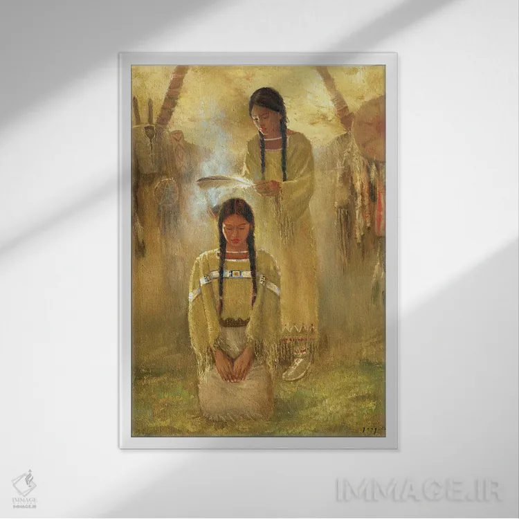 تابلو دکوراتیو آیین خواهران اثر دیوید جواکین - نمای قابدار سفید