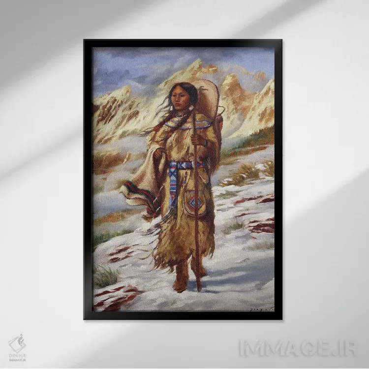 تابلو دکوراتیو ساکاژاویا اثر دیوید جواکین - نمای قابدار مشکی